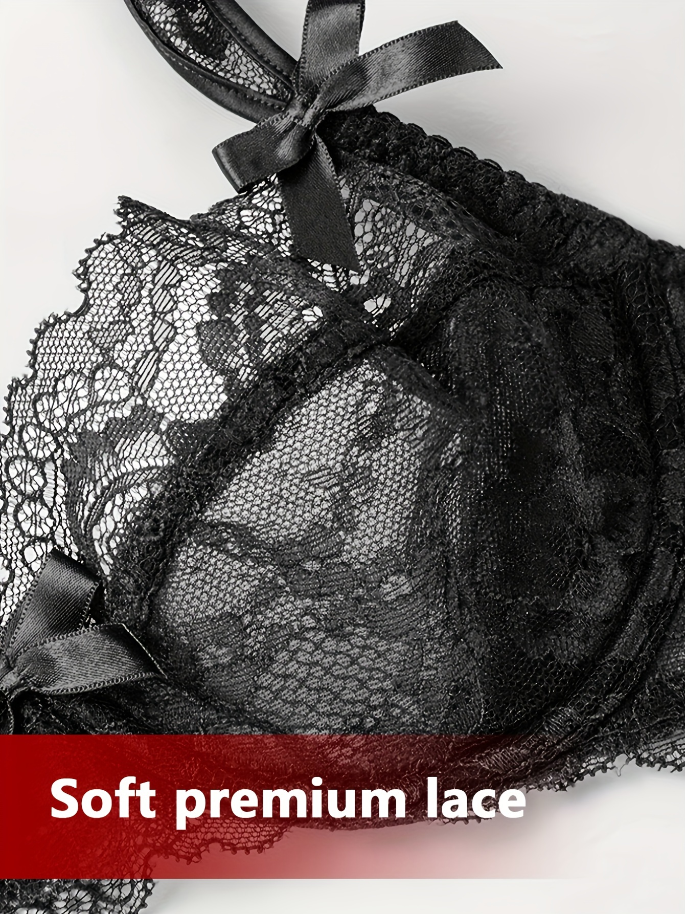 Premium Photo  A model with black lace bra and black lace underwear