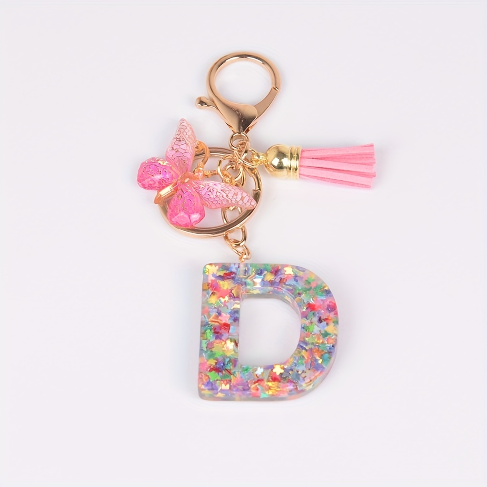 Cute Animal Keychains For Women Bling Butterfly Key Ring For Girl Purse Bag  Or Car Pendant, Purple