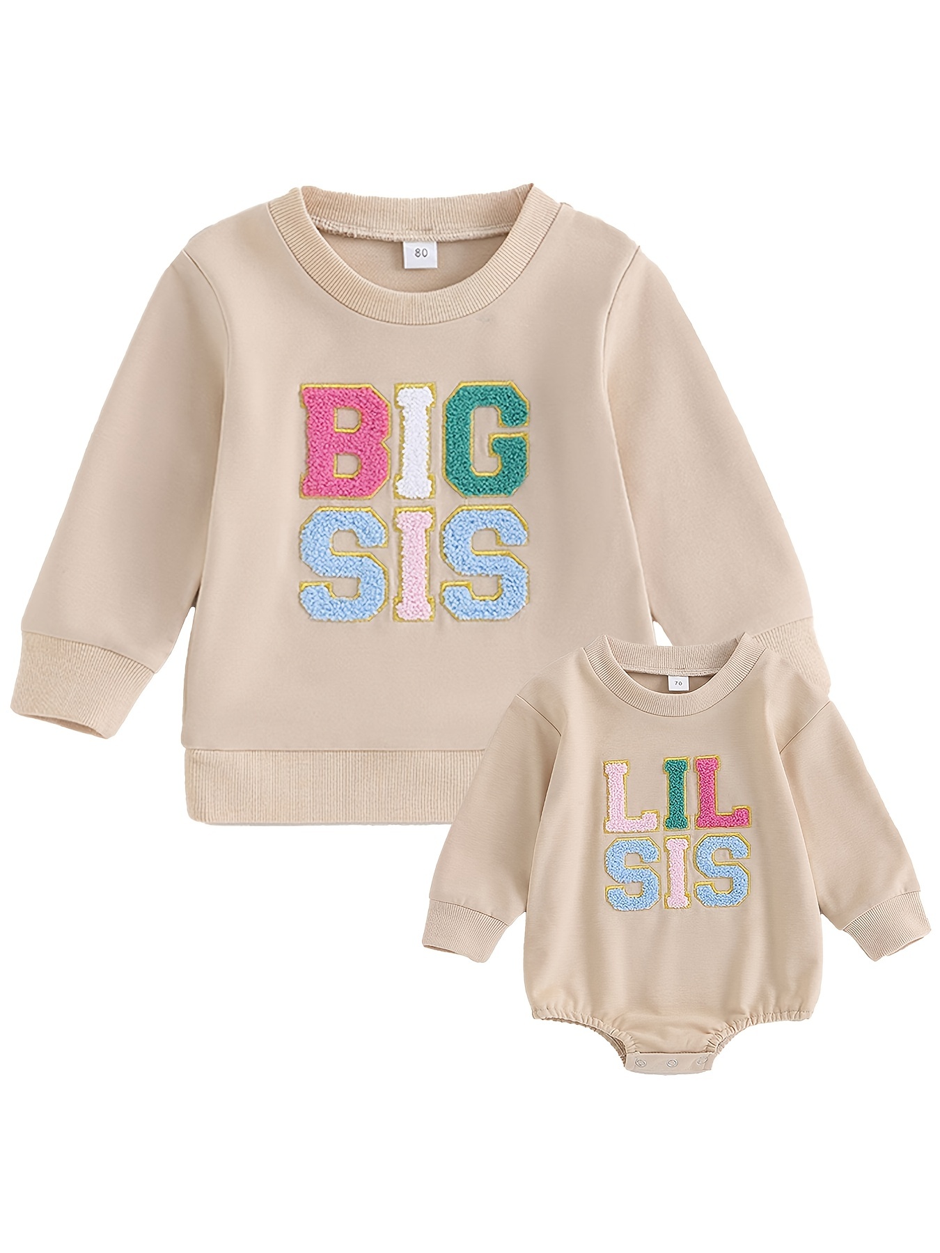 Toddler Baby Girl Clothes Long Sleeve Pullover Set Sister's - Temu