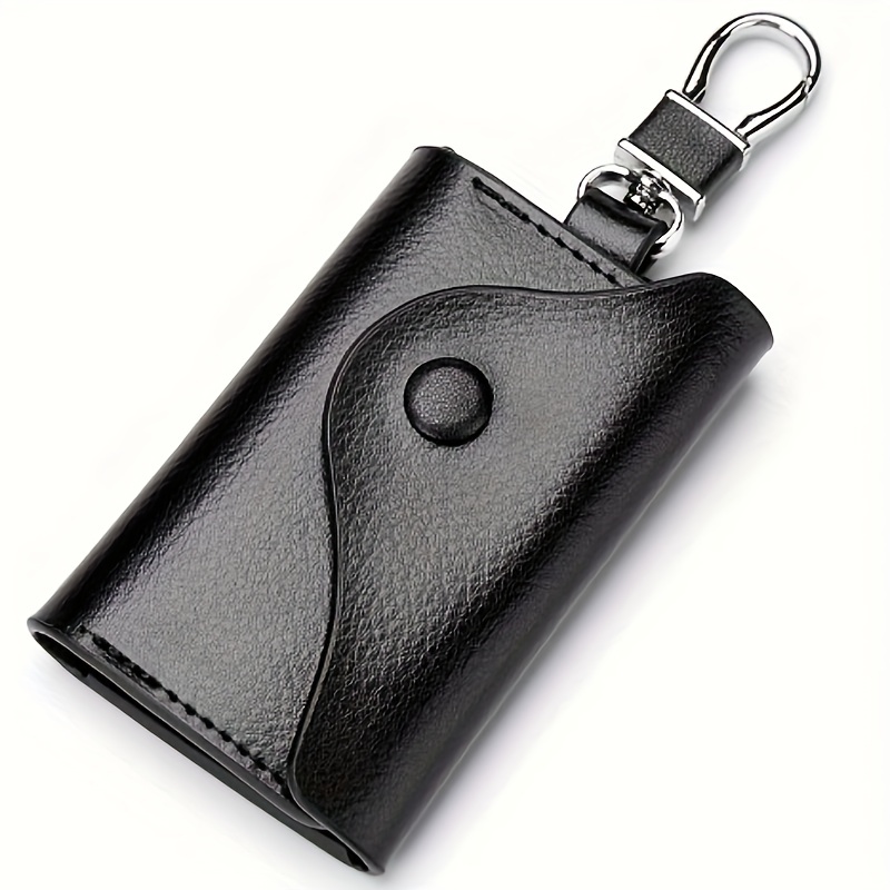 Pu Leather Car Key Case Loop Hook Coin Case Cover Wallet - Temu