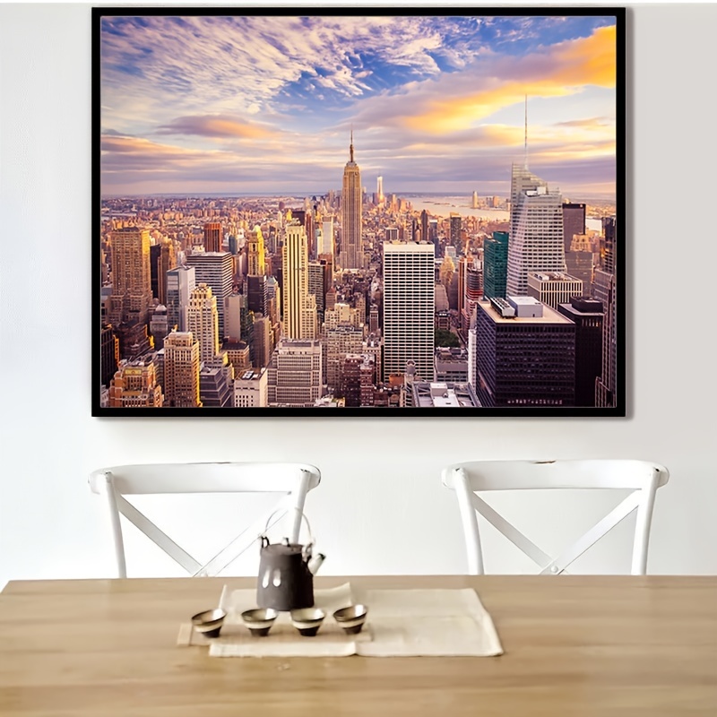 1pc DIY Diamond Painting City Sky Clouds Without Frame 11 8 15 7inch 30 40cm
