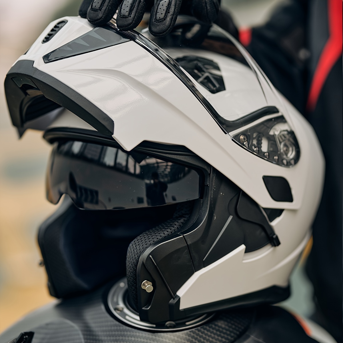 Casco integral de fibra de carbono con doble visera, aprobado por DOT ECE,  casco de motocicleta con intercomunicador Bluetooth para hombres y mujeres