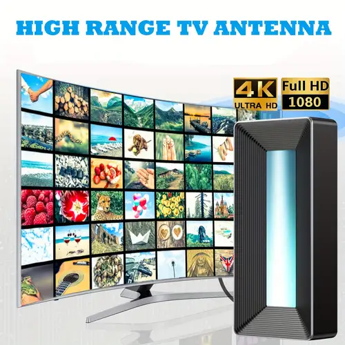Antena De TV Interior, HDTV Antenas De TV Digital Con Amplificador  Amplificador De Señal Alcance De 120 Millas Compatible Con Televisores 4K  1080P De 12,9 €