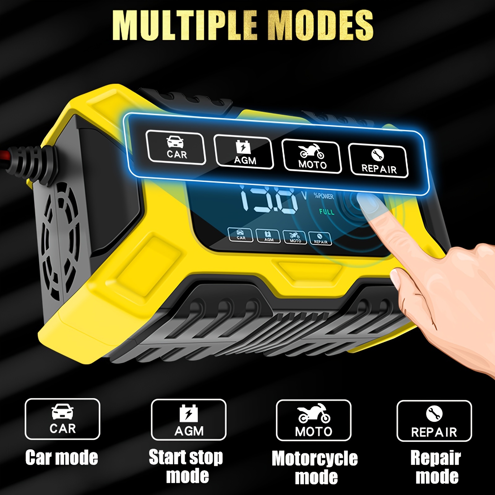 Qzgyoool Cargador de Batería,12V/6A Cargador de Baterías Inteligente  Automático,Cargador de Batería Coche Moto con Múltiples Protecciones para  Automóviles para Auto Moto ATVs RVs Barco etc : : Automotriz y  Motocicletas