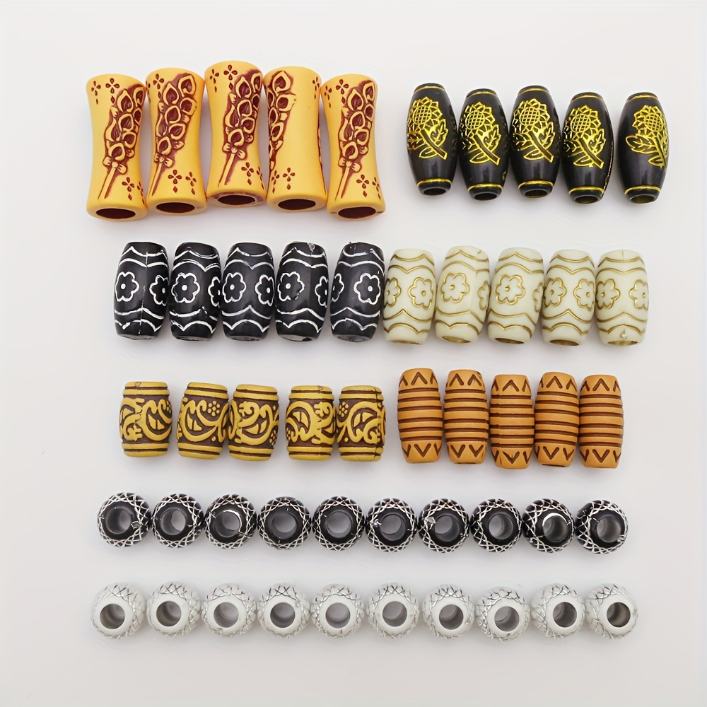 48pieces/set Viking Beard Beads Hair Beads Hair Tube Beads For