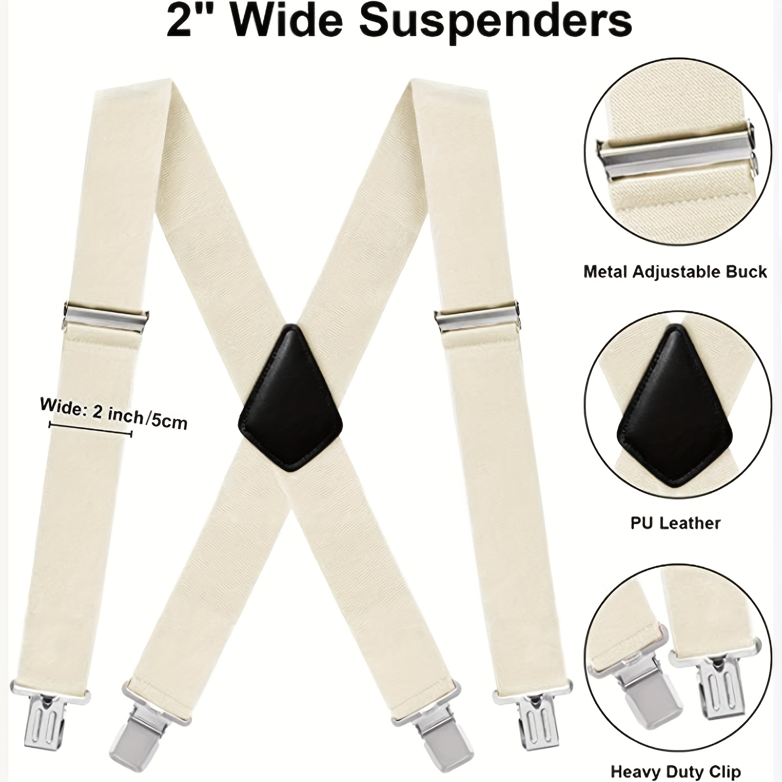 Men's Suspenders With Widened And Comfortable Elastic Straps - Temu