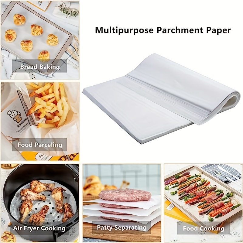 Parchment Paper Baking Sheets, Non-stick Precut Baking Parchment, Suitable  For Baking Grilling Air Fryer Steaming Bread Cup Cake Cookie And More  (white) - Temu Italy