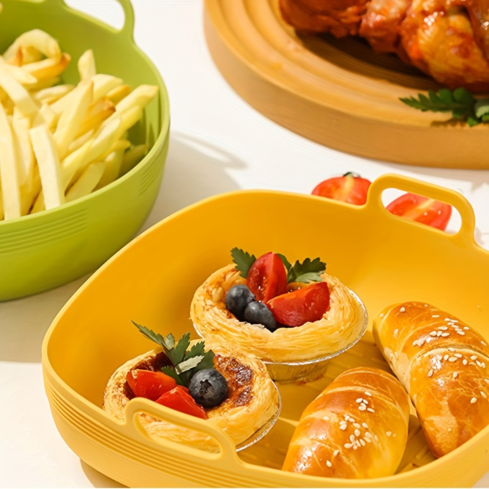 Reusable Non-stick Silicone Baking Pan - Air Fryers Oven Baking Tray, Fried  Pizza Chicken Basket, Airfryers Accessories