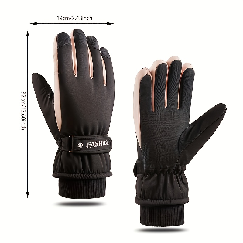 1 Par De Guantes De Nieve Para Mujer, Guantes Impermeables Para  Esquí/snowboard, Mitones De Esquí Forrados Con Polar Para Clima Frío