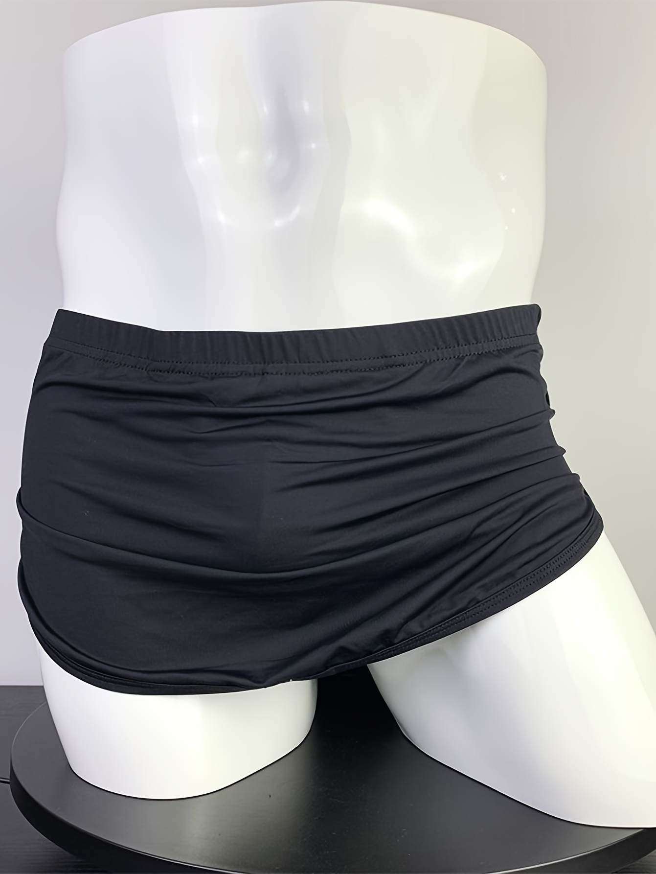 Men's Detachable Low Ice Silk Boxer Briefs Shorts Sexy - Temu Canada