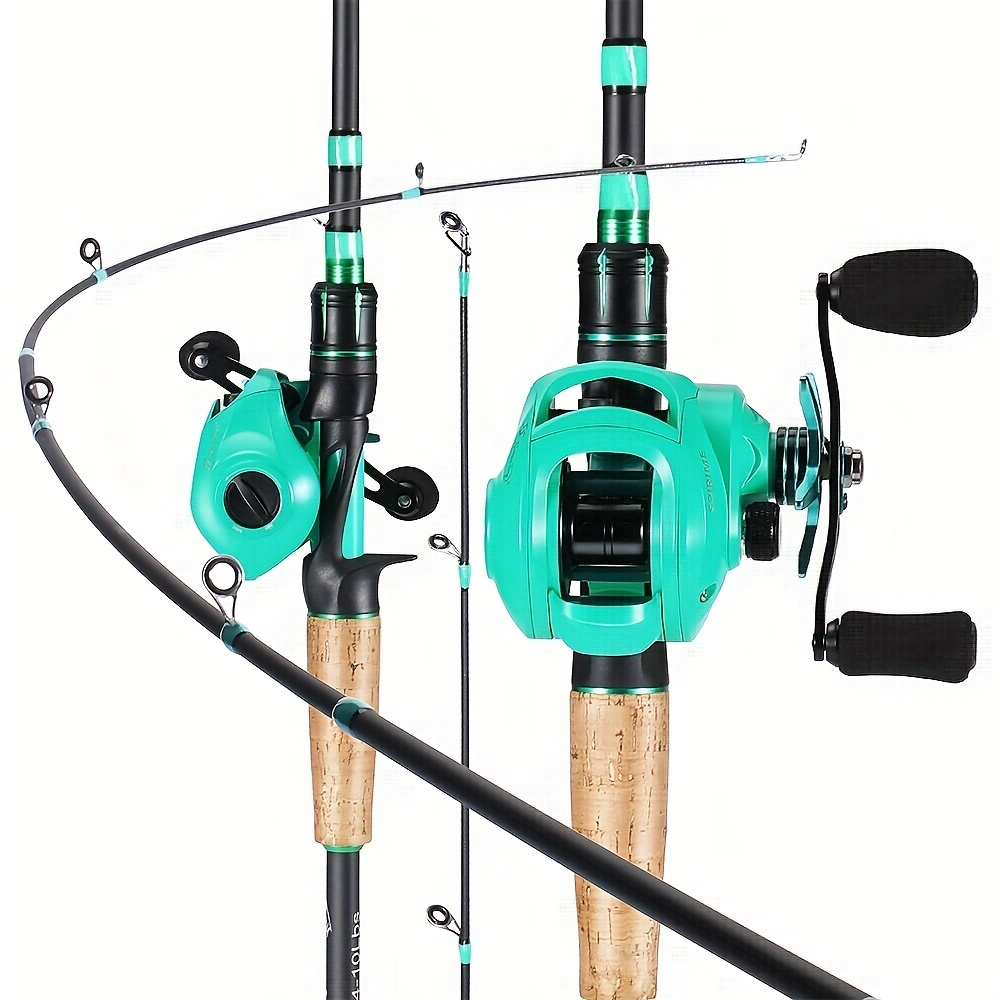 Freshwater Saltwater Travel Fishing Rod Reel Combos 5 Sections Casting Fishing  Rod with12+1BB Baitcasting Reels