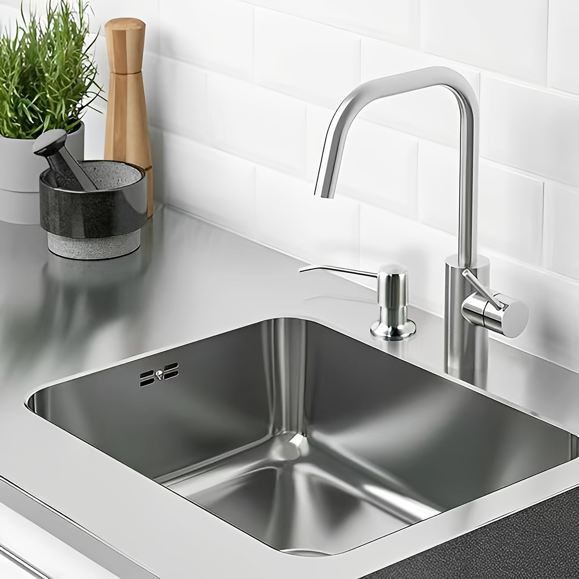 Kitchen Sink Soap Dispenser (brushed Nickel) Stainless Steel - Temu