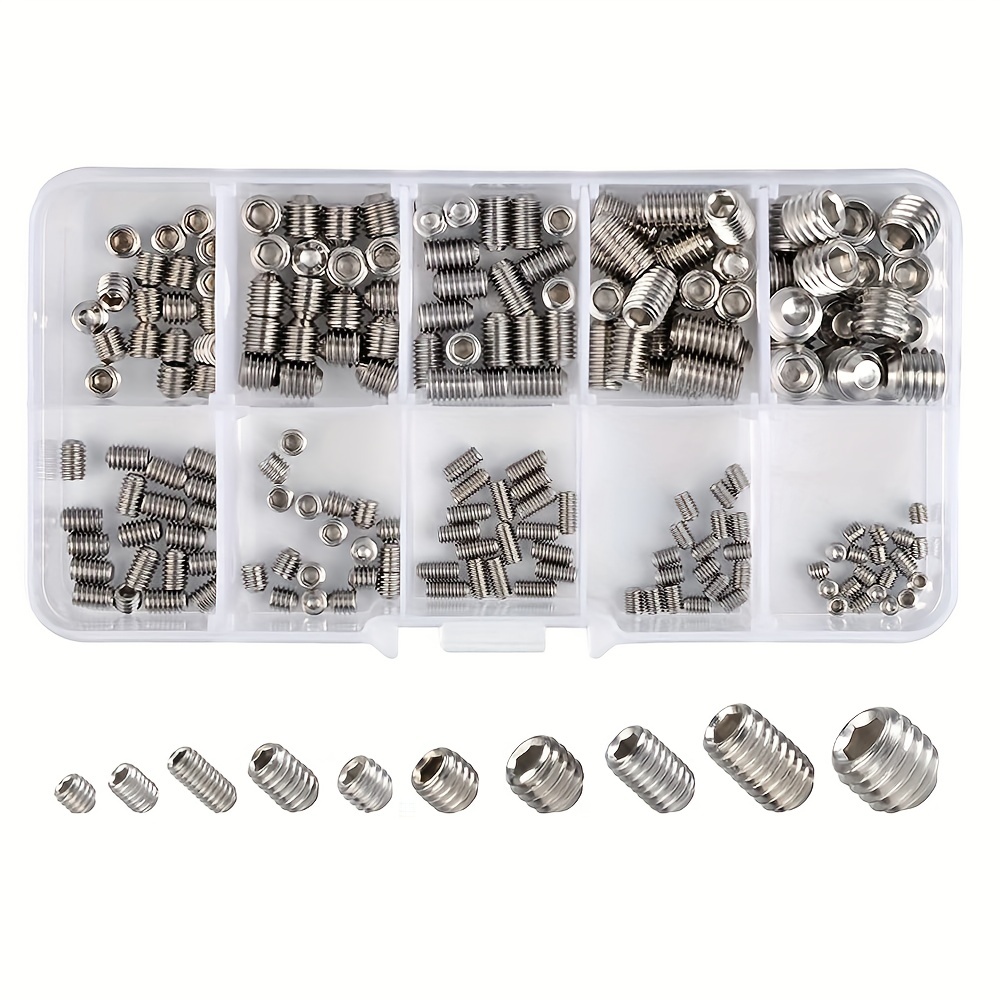 Buy Epi-Torque Allen Head Socket Hex Grub Screw Set Assortment Kit with  Plastic Box and Matching Allen Keys - 10 Sizes M3, 4, 5, 6, 8 - Stainless  Steel (Pack of 185)