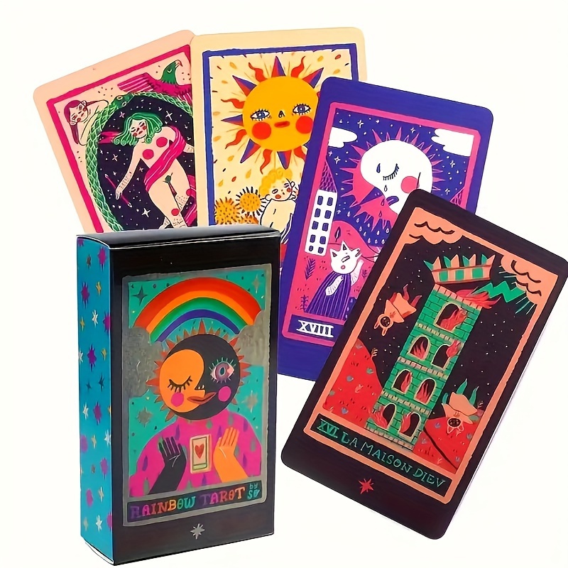 Classic Rainbow Tarot Deck With Guide Book for Beginners