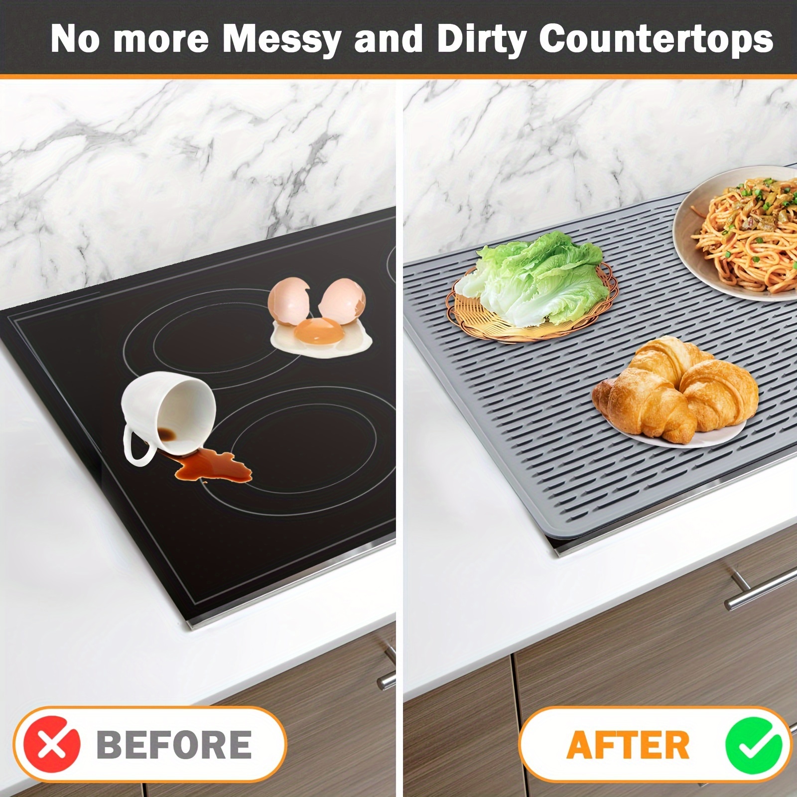  Silicone Stove Top Covers for Electric Stove - 28 x 20 Stovetop  Cover,Stove Mat Protector, Extra-Large Silicone Dish Drying Mat XL for  Kitchen, Glass Top Stove Cover, Heat Resistant Mat 
