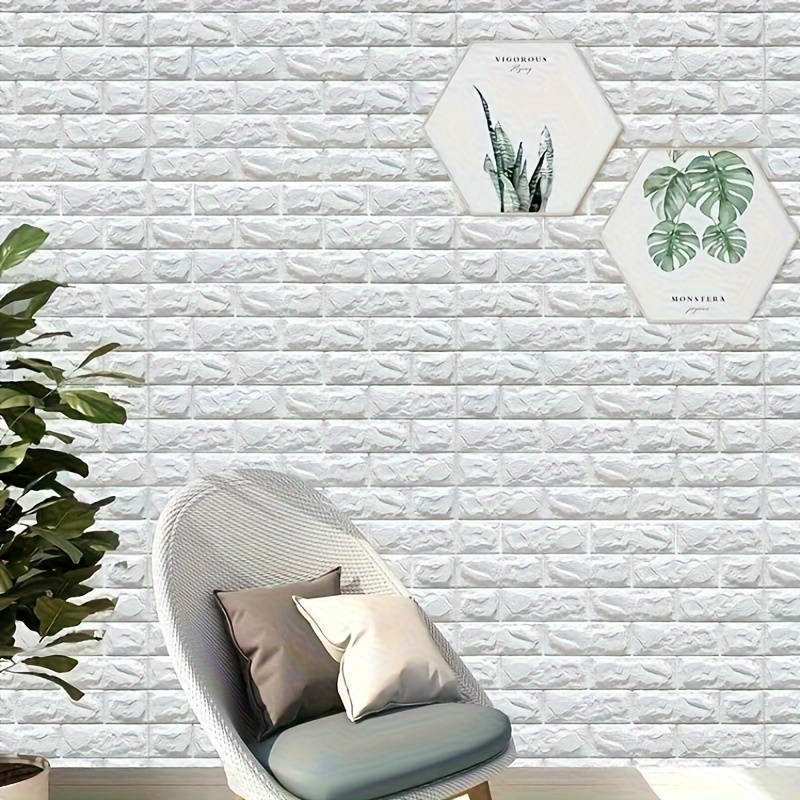 WANWEITONG Carta da Parati Mattoni 3d, DIY Decorativa Autoadesiva  Impermeabile per Cucina, Soggiorno, Salone, Ufficio, TV Sfondo DéCor Wall  Sticker Wallpaper (1 Pezzi, Bianca) : : Fai da te