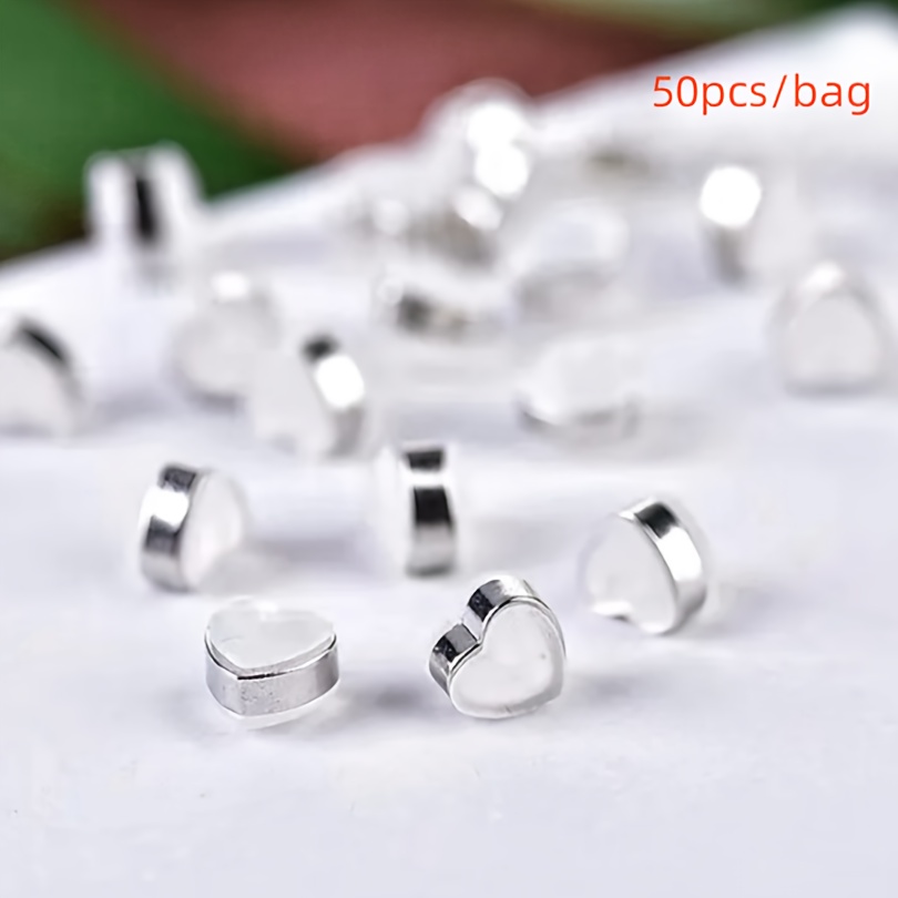 50pcs Silicone Earring Backs, Full-Cover Clear Earring Backs, Dust-Proof,  Hypoallergenic Soft Ear Safety Pads Backstops for Stabilize Earring Studs