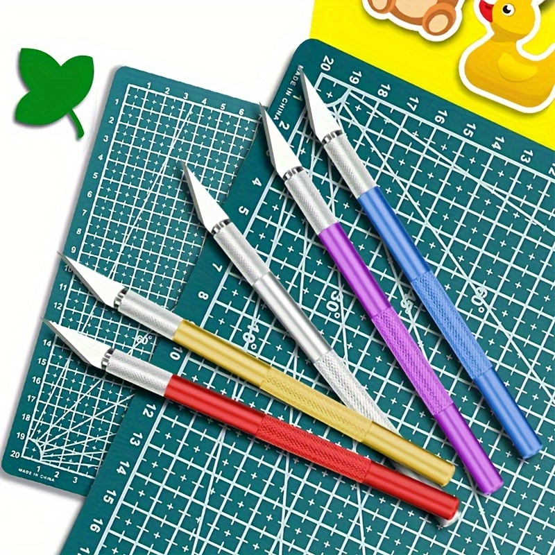 DIYSELF Exacto Knife Set, 2 Pcs Craft Knife with 40 Pcs Hobby Knife  Replacement Blades, Hobby Knife Kit for Scrapbooking, Stencil, Fondant,  Paper, Sharp Precision Knife for Art Carving Green