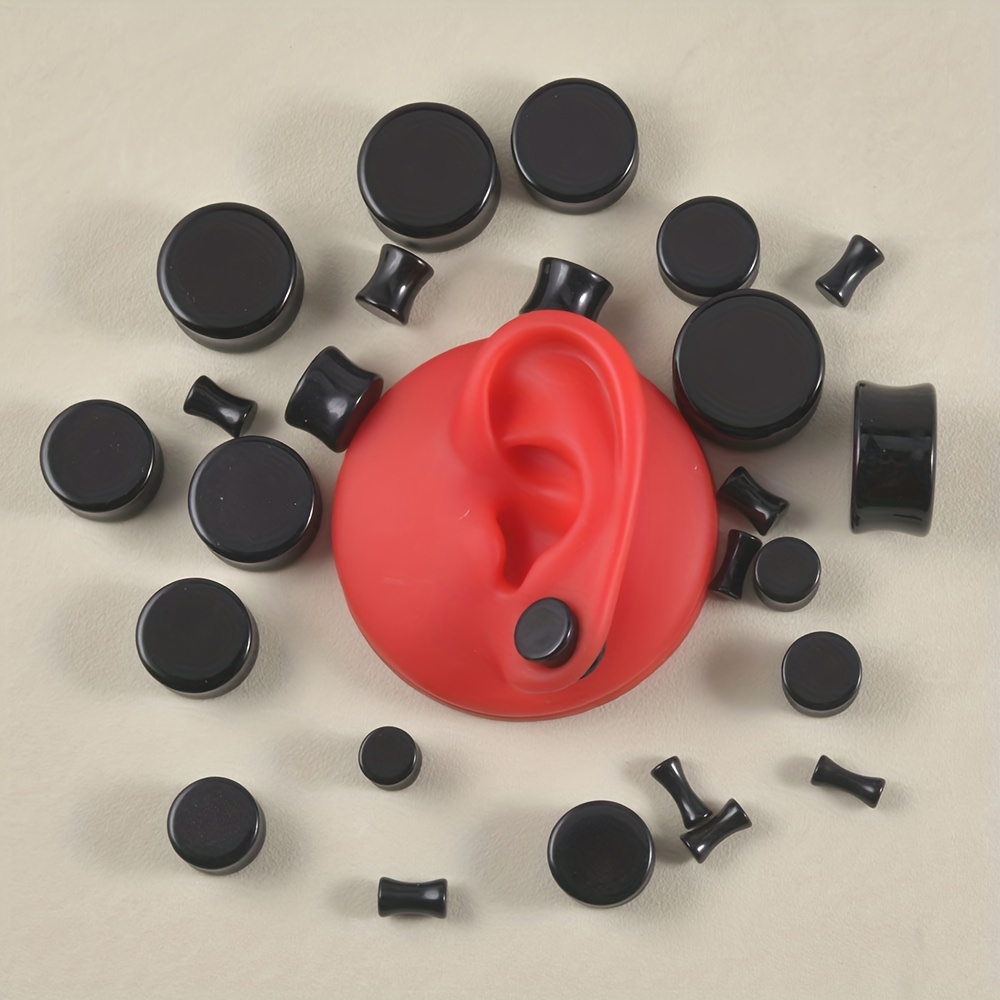 Acrylic Ear Plugs Earrings Set, Punk Style