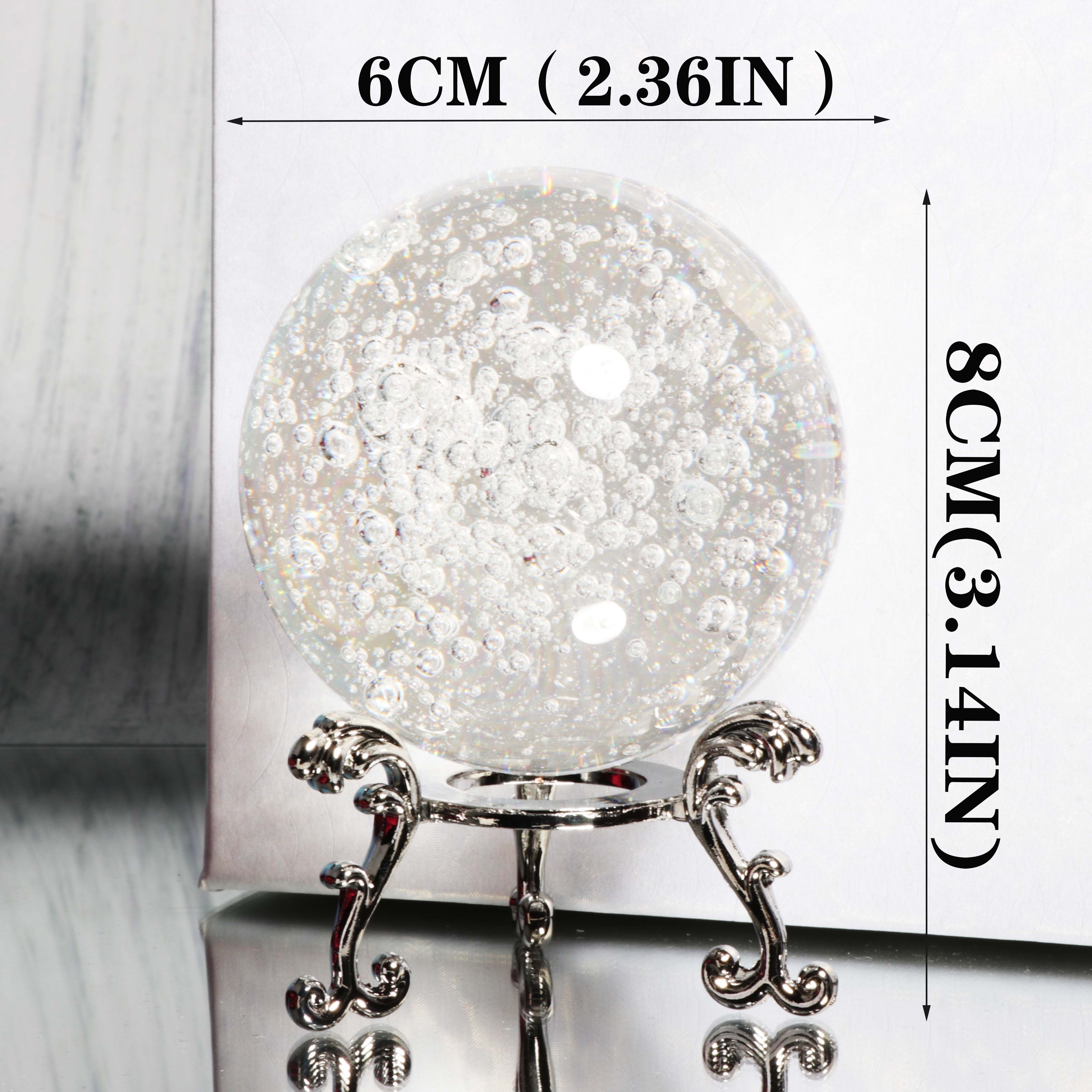 1 Bola Cristal Burbuja 60mm Bola Decorativa Cristal Soporte - Temu