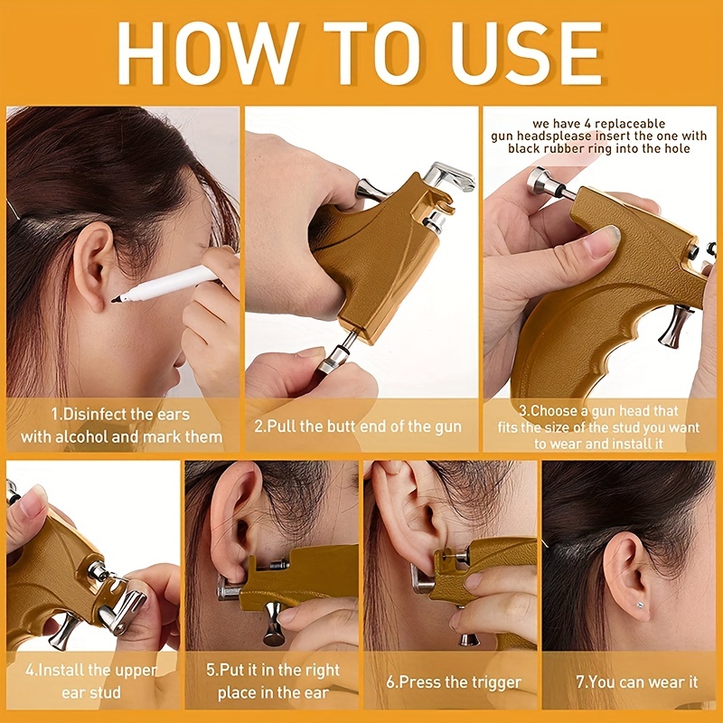 Professional Ear Piercing Jewelry Kit Piercer Machine Studs - Temu