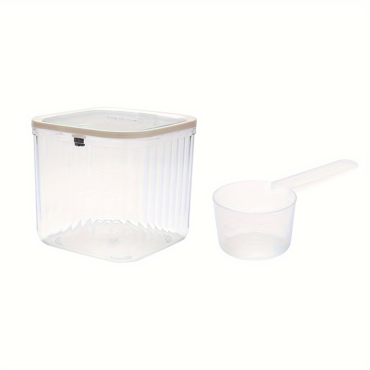Image of Large Capacity Laundry Detergent Storage Container With Scoop - Durable Plastic Organizer For Pods & Liquids, Press-on Lid Included, Storage Bins For Home Organization