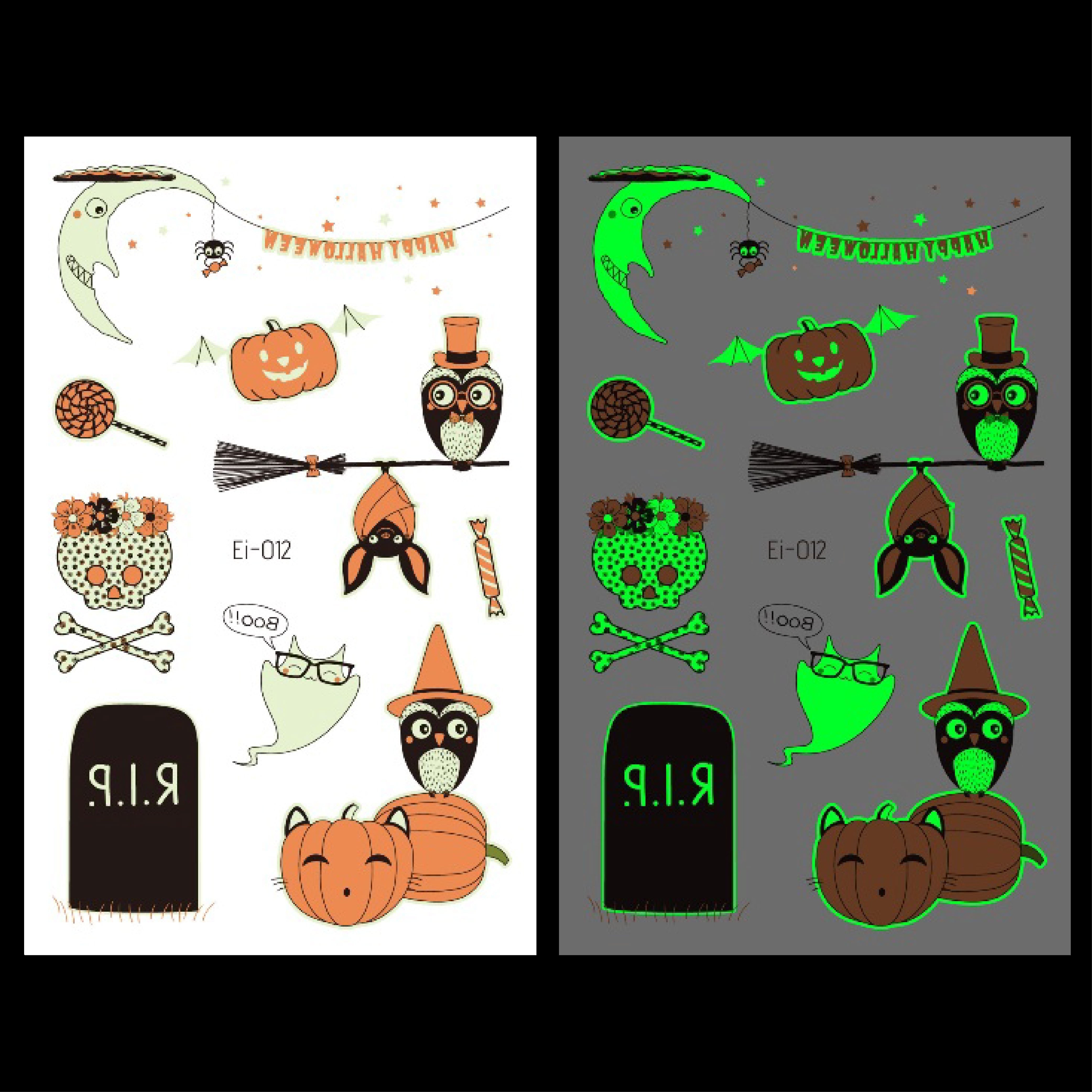 Glow in the Dark Pumpkin Face Stickers