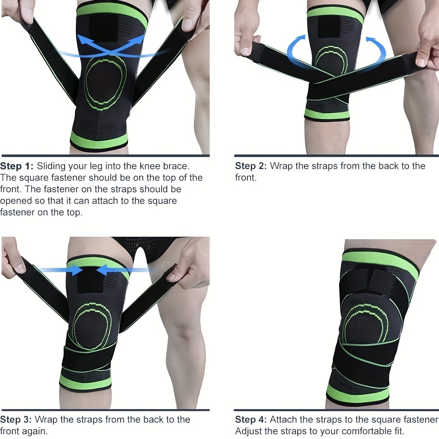 Rodilleras deportivas 3D de alta elasticidad, manga de compresión de  rodilla, con correas ajustables, para correr, entrenar, aliviar el dolor