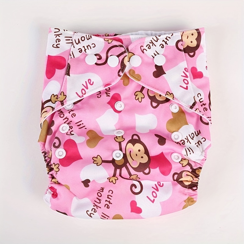 Adjustable Baby Diaper with Snap Buttons Waterproof Knitted Fleece