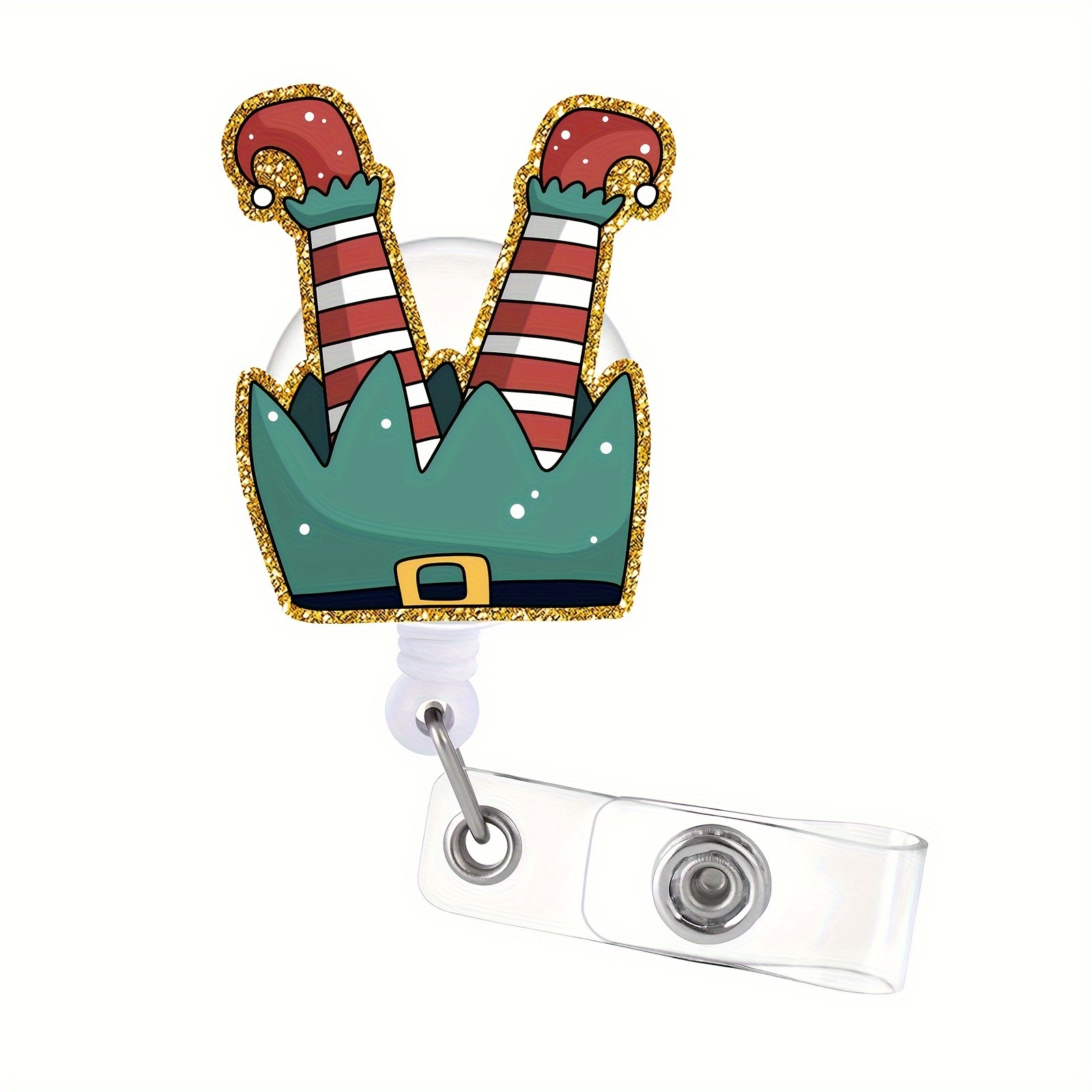 1pc Christmas Badge Reels Retractable Christmas Id Name Holder With Clip  Name Badges Santa Claus Snowman Name Badge Holder With Swivel Clip For  Teacher Kids Office Staff Student Nurse Gifts - Office