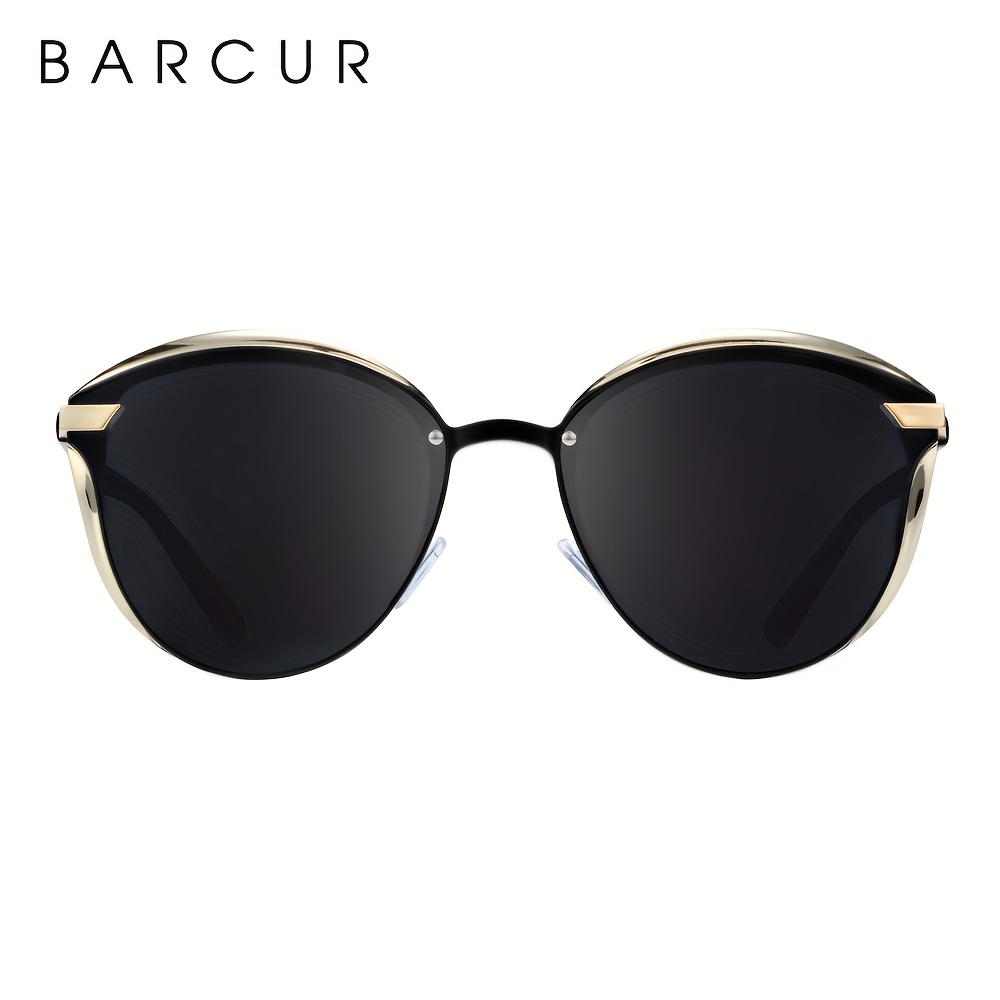 Barcur Luxury Polarized Sunglasses Women Round Cat Eye Uv400 Temu