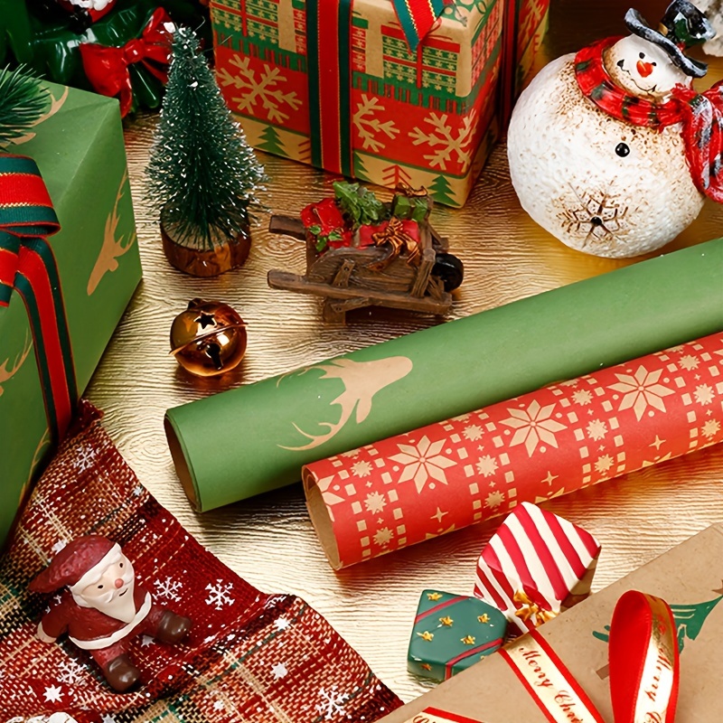 Vintage Christmas Wrapping Paper  Gift Paper Wrap Christmas Gifts