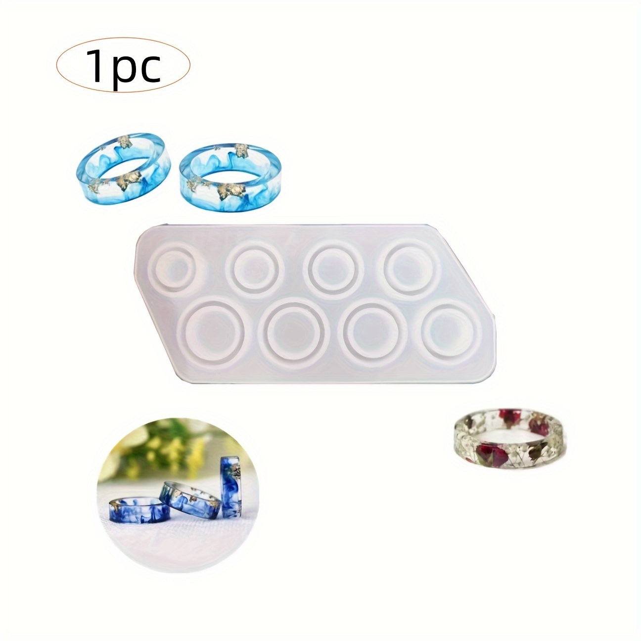 Flat Rings Mould DIY Jewelry Making Ring Silicone Mold Crystal Epoxy Molds
