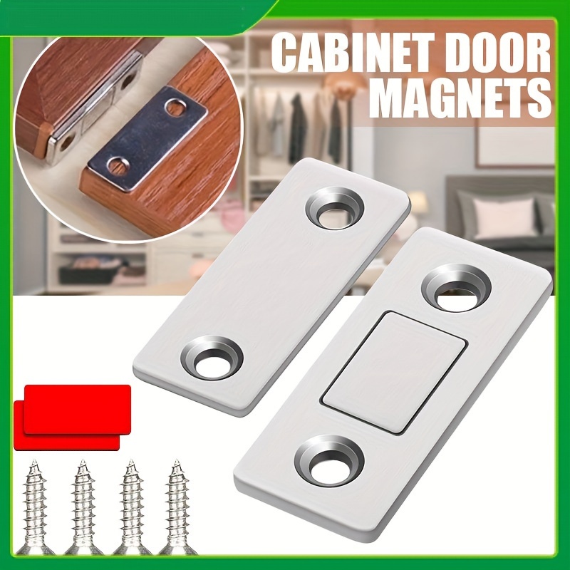 Magnétique Armoire Aimants de porte 10kg Aimant d'armoire en acier  inoxydable puissant Aimant de porte d'armoire (6 pièces) (vis en acier  inoxydable)-g