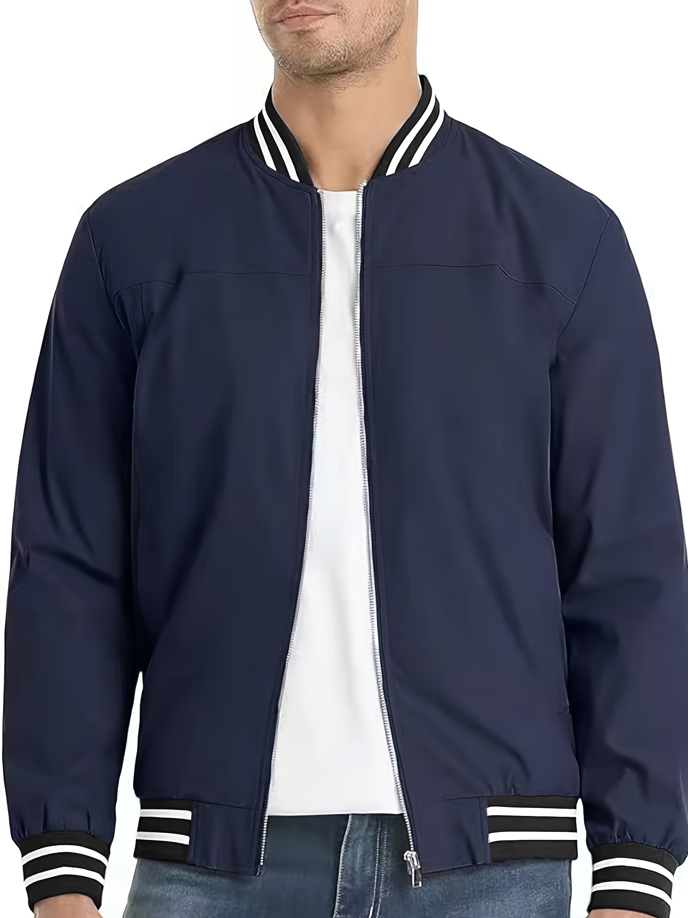 Chaqueta bomber para hombre, elegante, ligera, cortavientos, primavera,  otoño, chaquetas casuales para hombre