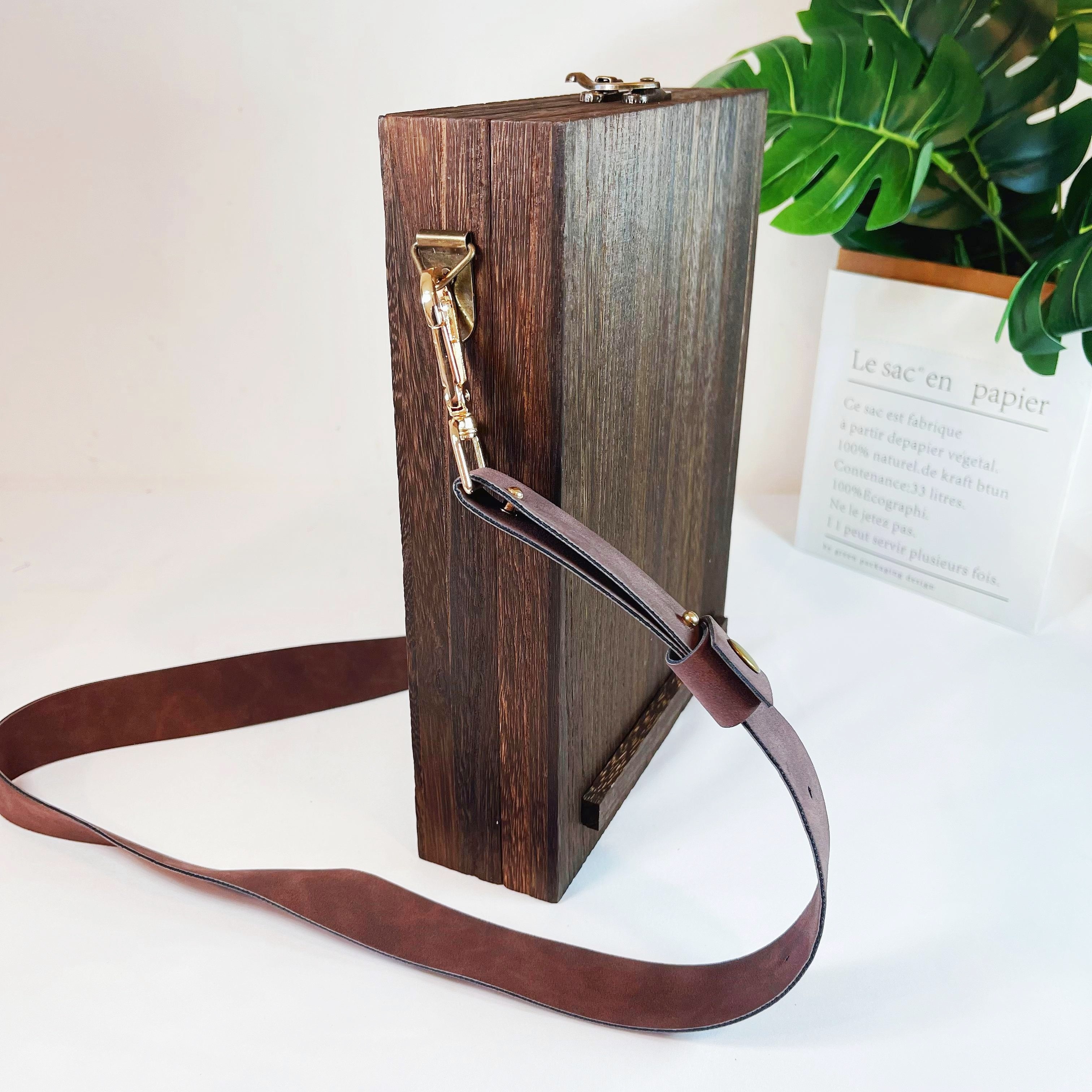 Wooden Postman Box, Handmade Portable Crossbody Postman Case