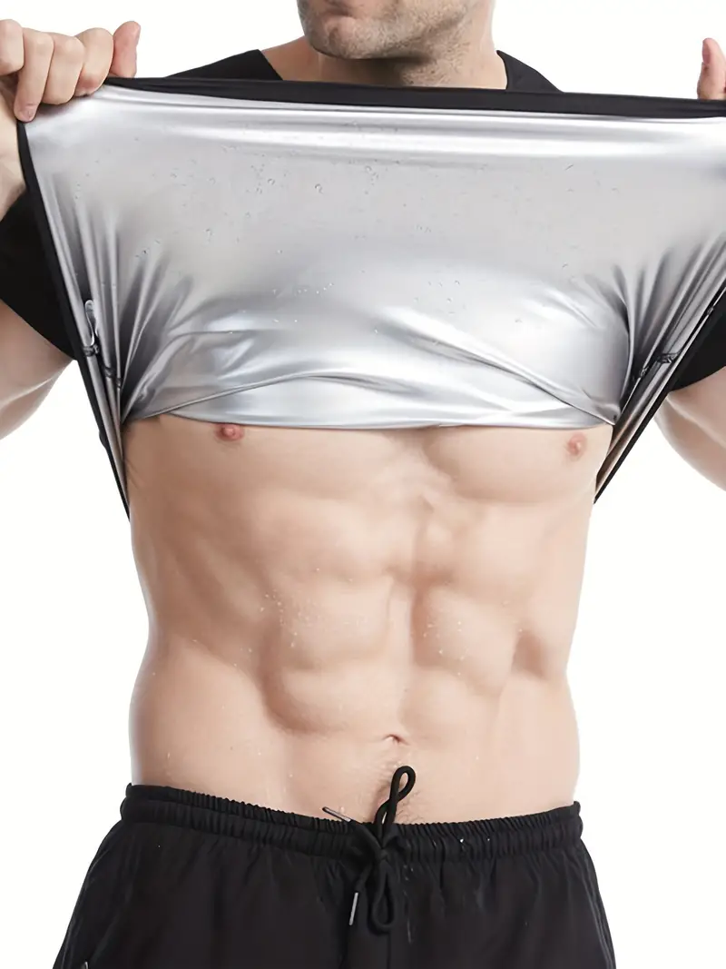 Men's Sauna Sweat Shirt Compression Body Shaper Weight Loss - Temu