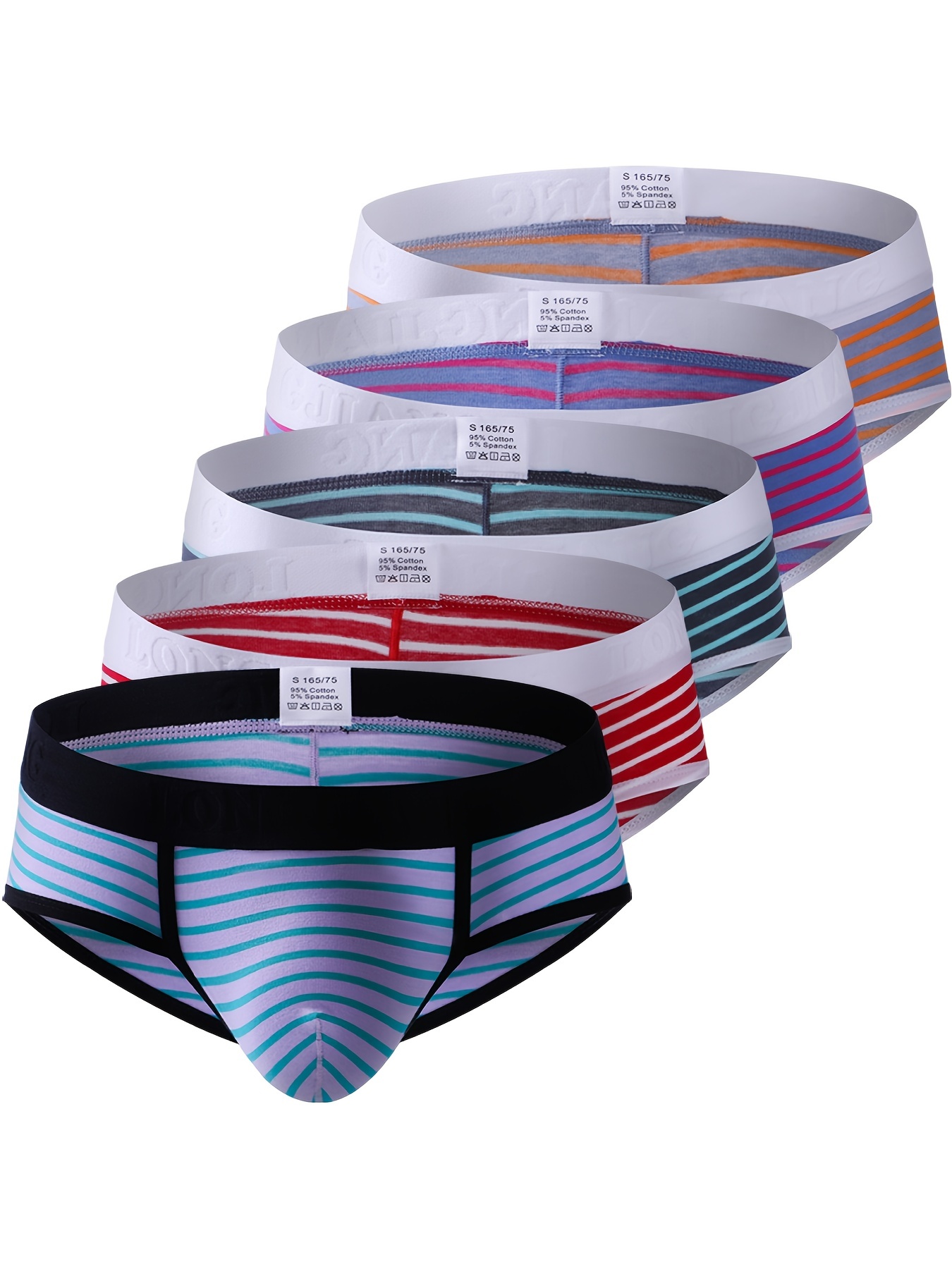 Underwear Women Sexy High Cut Colorful Stripes Breathable - Temu Australia