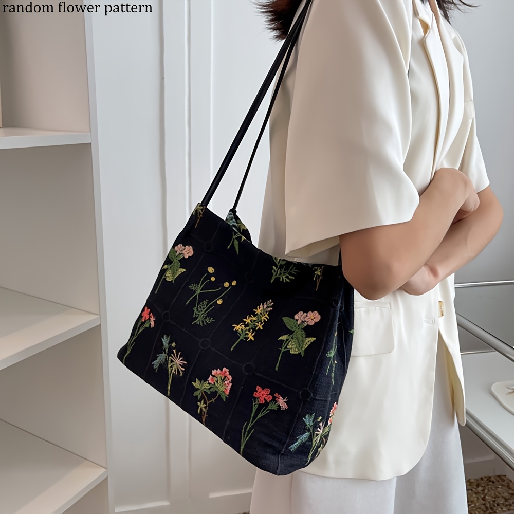 Ethnic Embroidered Purse Shoulder Strap Handbag Accessories - Temu