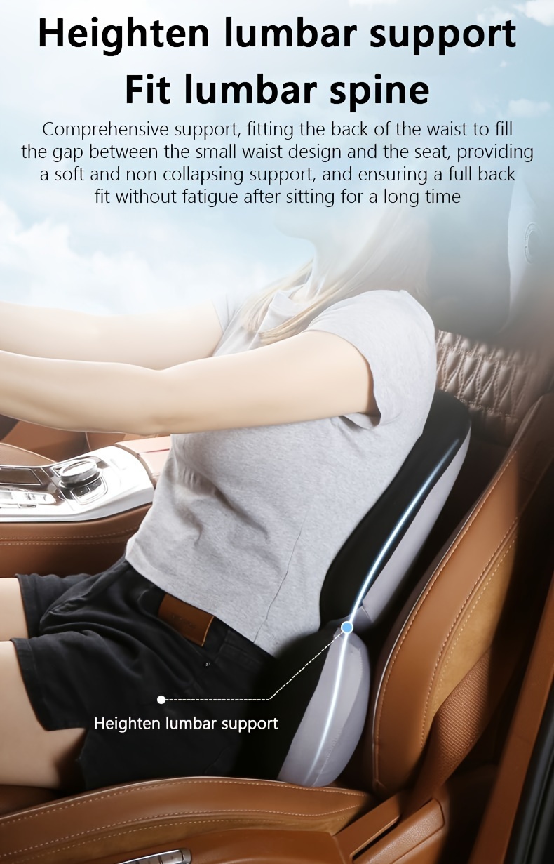 Autositzkissen Lendenwirbelstützkissen für Auto-Memory-Schaum  Autorückenunterstützung für Fahrmüdigkeit / Rückenschmerzen Linderung