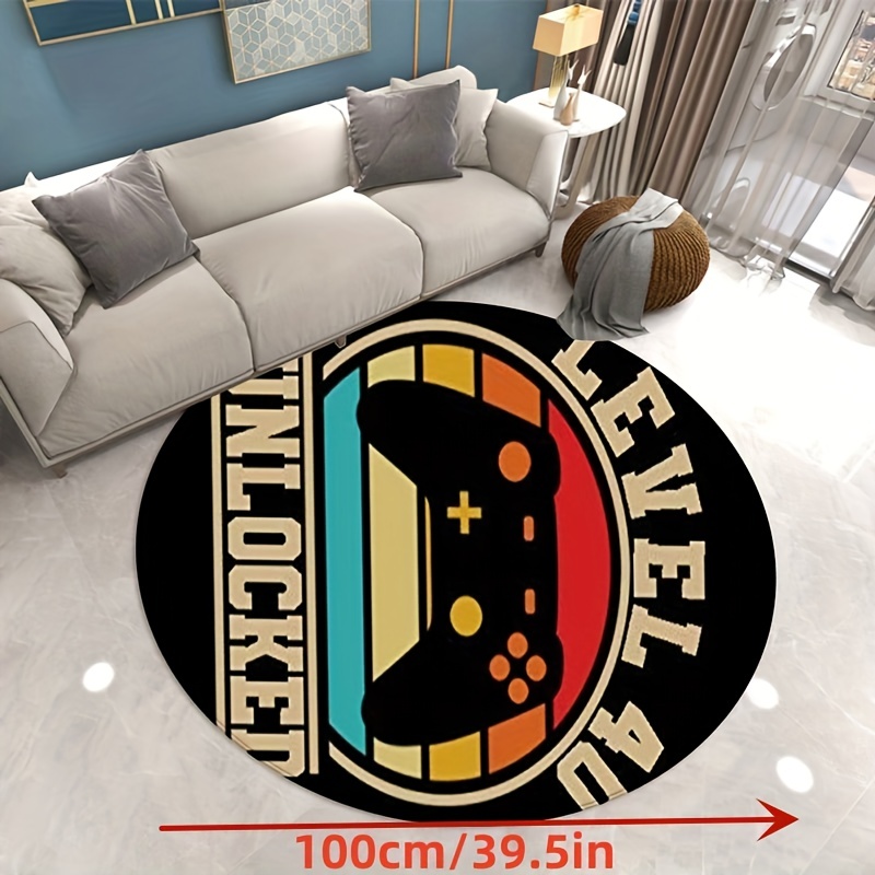 3D Gamer Carpet Large Round Game Area Rugs Non Slip Floor Mat