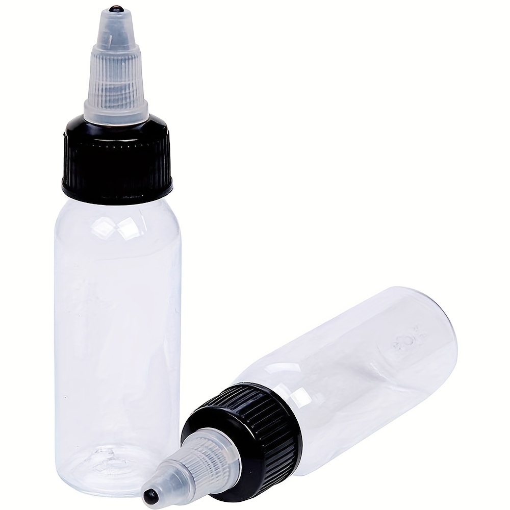 4 Ounce Plastic Squeeze Dispensing Bottles With Black Twist - Temu