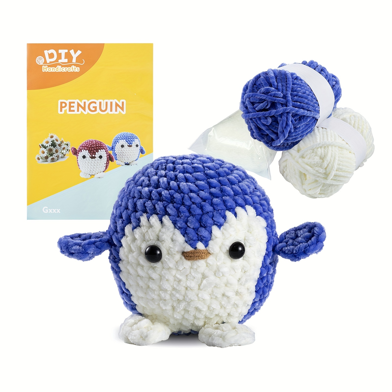 Jeslon Kit de crochet facile en forme de pingouin, kit de crochet pour  débutant comprenant un