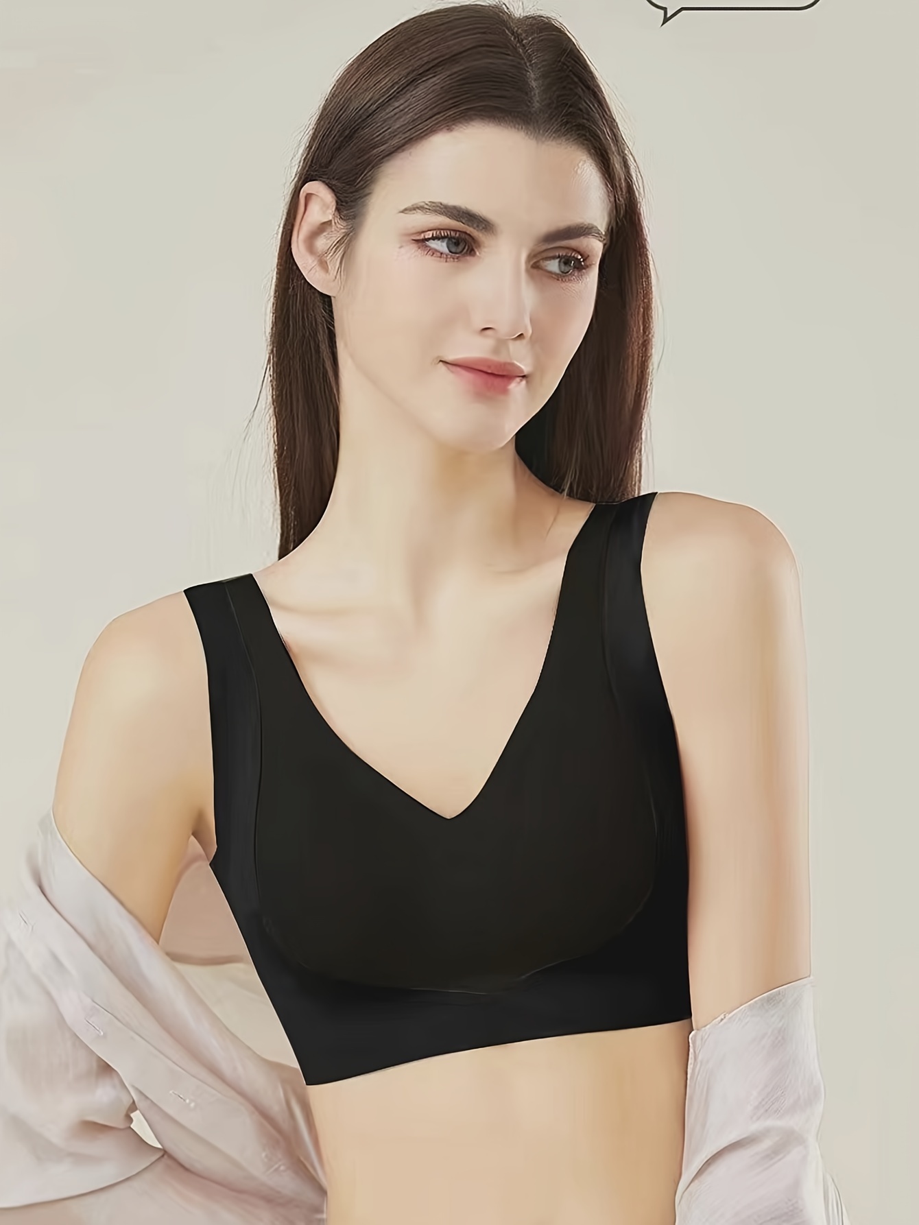 Women's Solid Ribbed Cami Tops Cotton Soft Bra - Temu