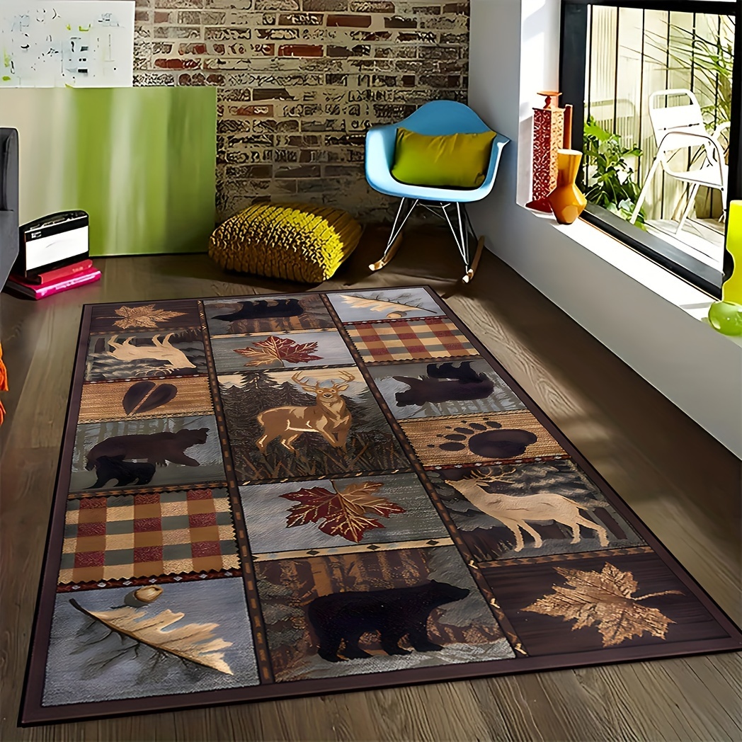 Cute Dog Pattern Area Rug Fashion Comfortable Indoor And - Temu