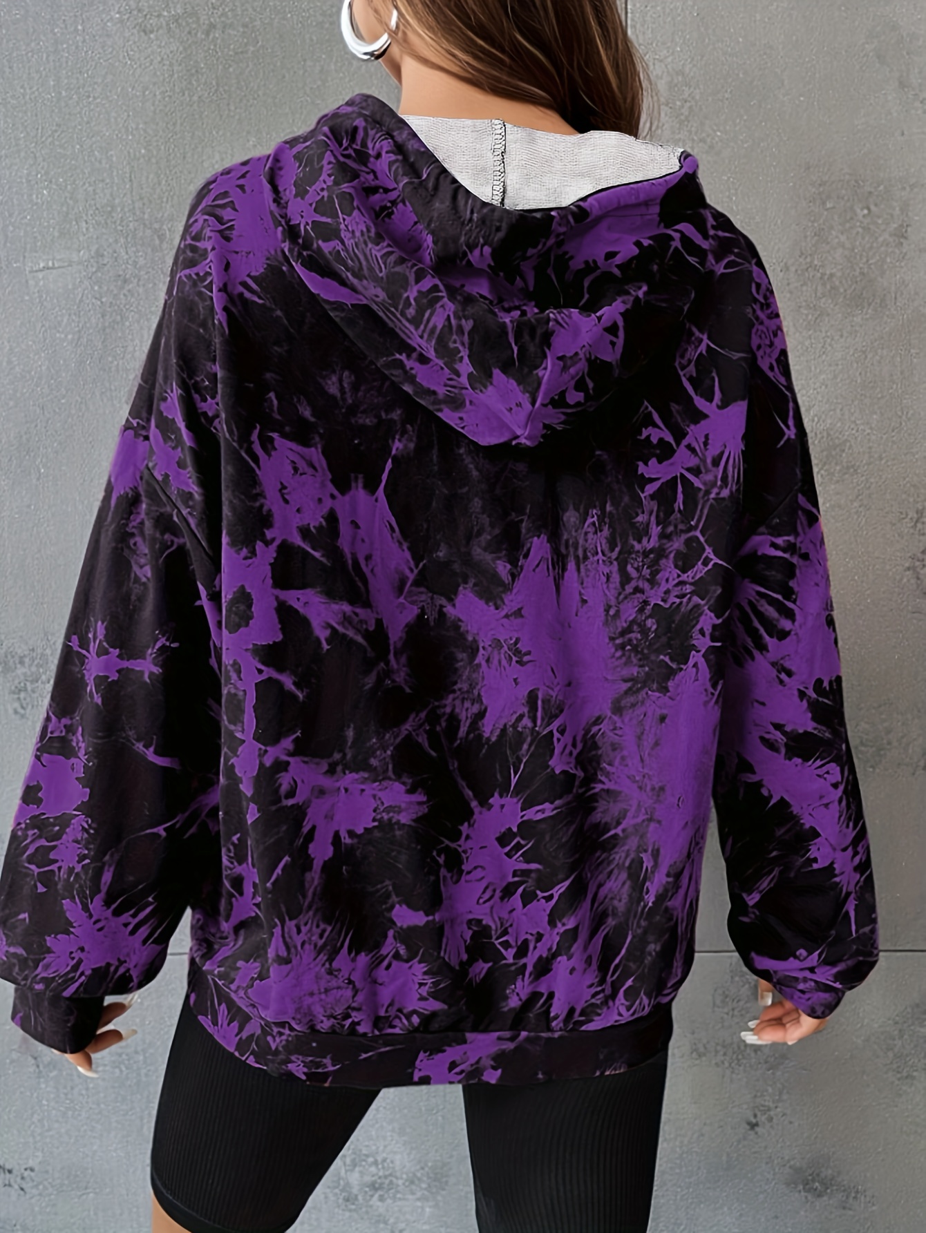 Purple Brand Graphic-print Long-sleeve Hoodie In Black