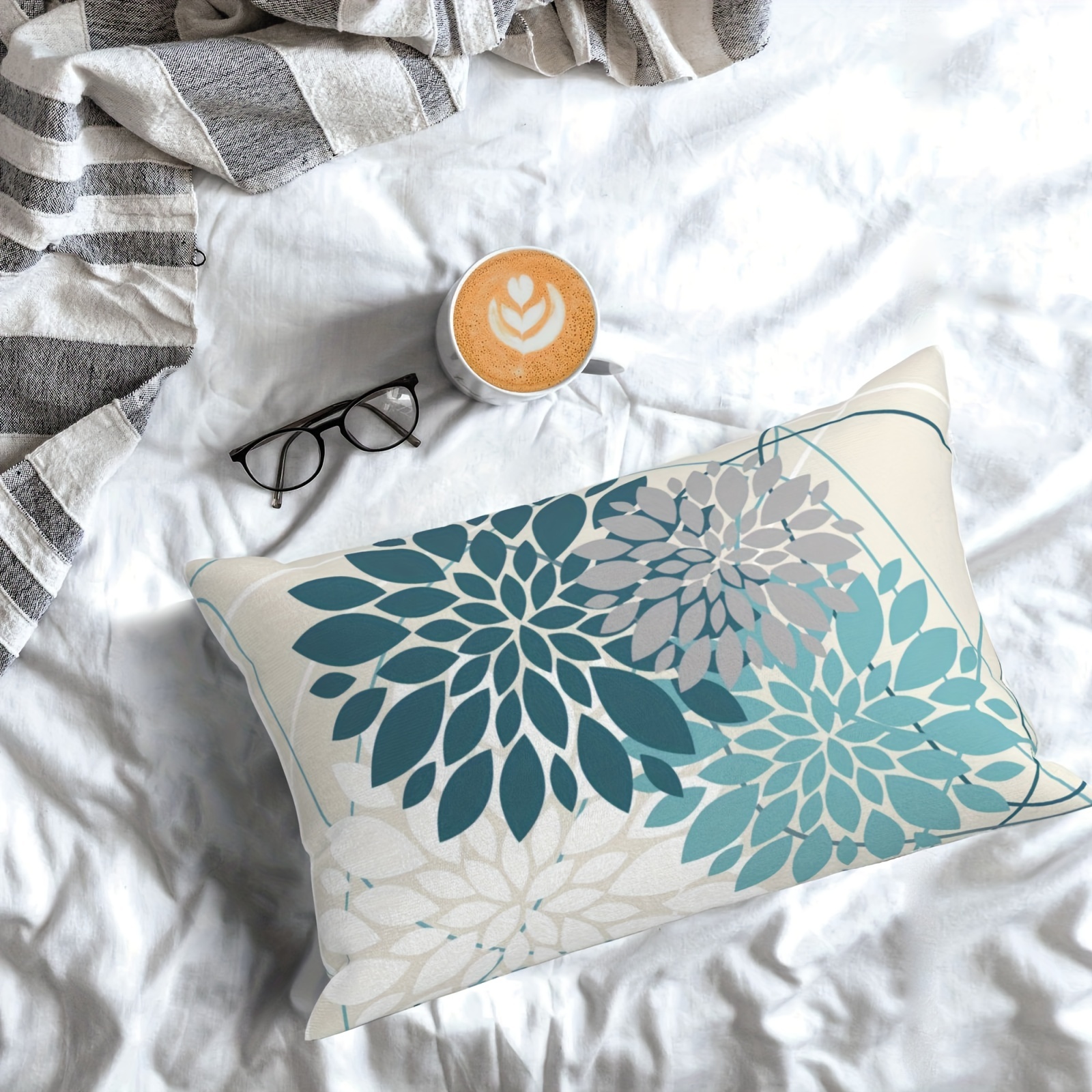 Blue Throw Pillows Bstract Geometric Modern Pillowcases - Temu