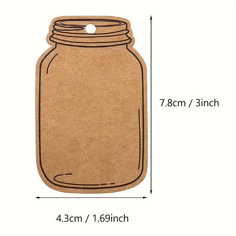 2.9 X 1.7 Vintage Style Mason Jar Shaped Tags,100PCS Brown Kraft Pap – If  you say i do