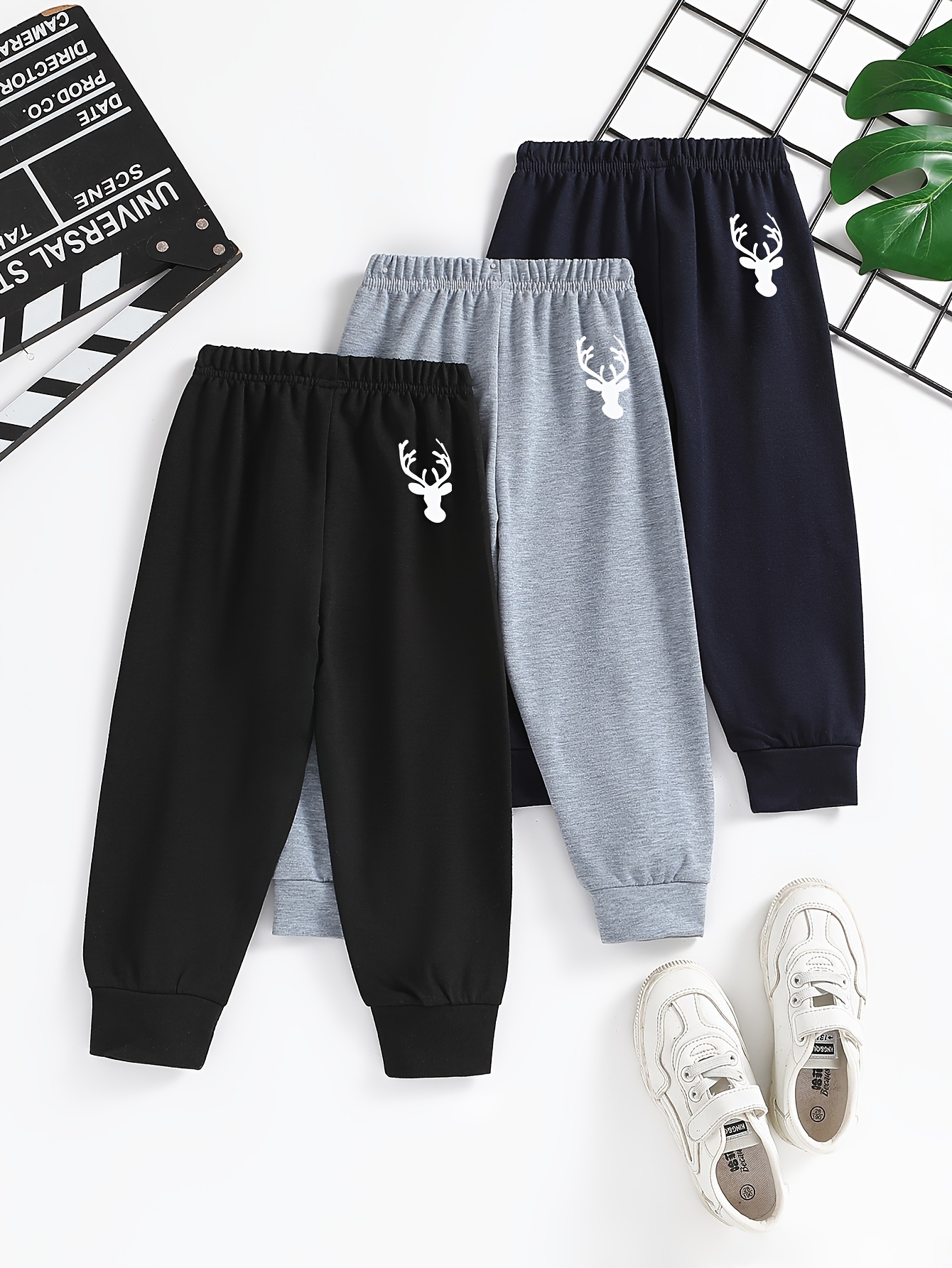 Boys Casual Christmas Cartoon Deer Embroidered Comfortable Active Sweatpants,  Breathable Jogger Sports Pants, Kids Clothes Outdoor - Temu Germany