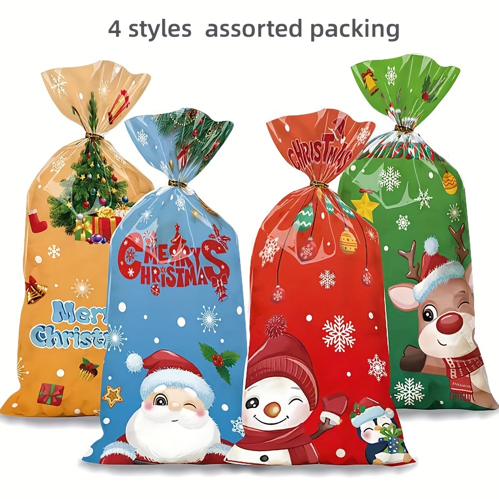 Christmas Cellophane Bags Winter Snowflake Holiday Treat Bags Blue Plastic  Candy Goodie Bags with Twist Ties for Winter Xmas Wonderland Birthday